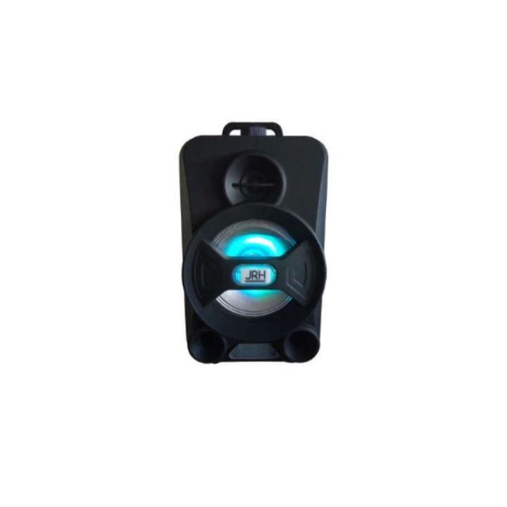 Boxa portabila JRH cu Bluetooth, Radio FM, Cititor USB, Card TF, AUX-in, Microfon cu fir, Telecomanda, Negru