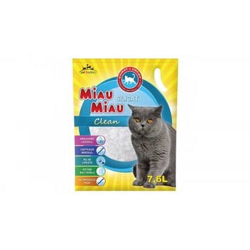 Nisip Silicat Pentru Pisici Miau Miau 7.6 L Clean Nisip Silicat Pentru Pisici Miau Miau 7.6 L Clean
