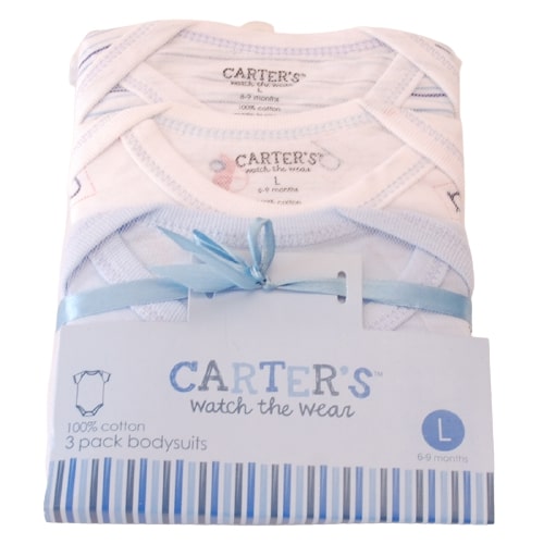 Set 3 body-uri, Carter's, 6-9 luni, Alb/Albastru