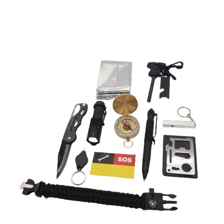 Kit Multifunctional Survivor Black 12 in 1