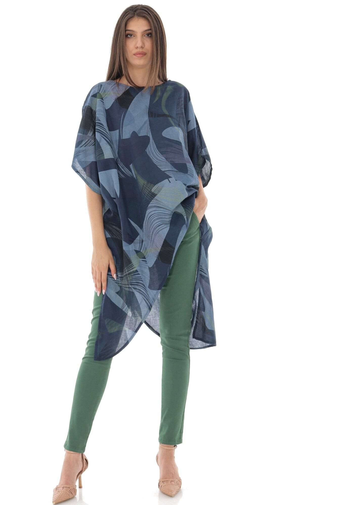 Bluza, ROH DR4309, bleumarin, asimetrica, One Size