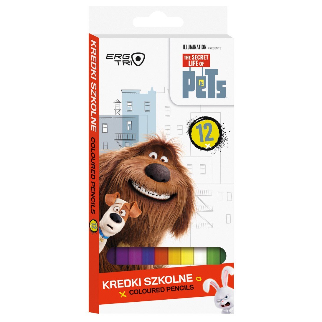 Pets Creioane colorate 18 cm , 12 culori