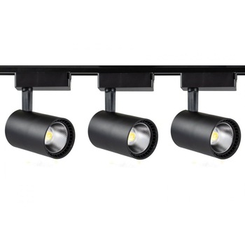 Kit 3 proiectoare 30w 4000K, cu sina din aluminiu, monofazata 1.5m, negru Kit 3 proiectoare 30w 4000K, cu sina din aluminiu, monofazata 1.5m, negru