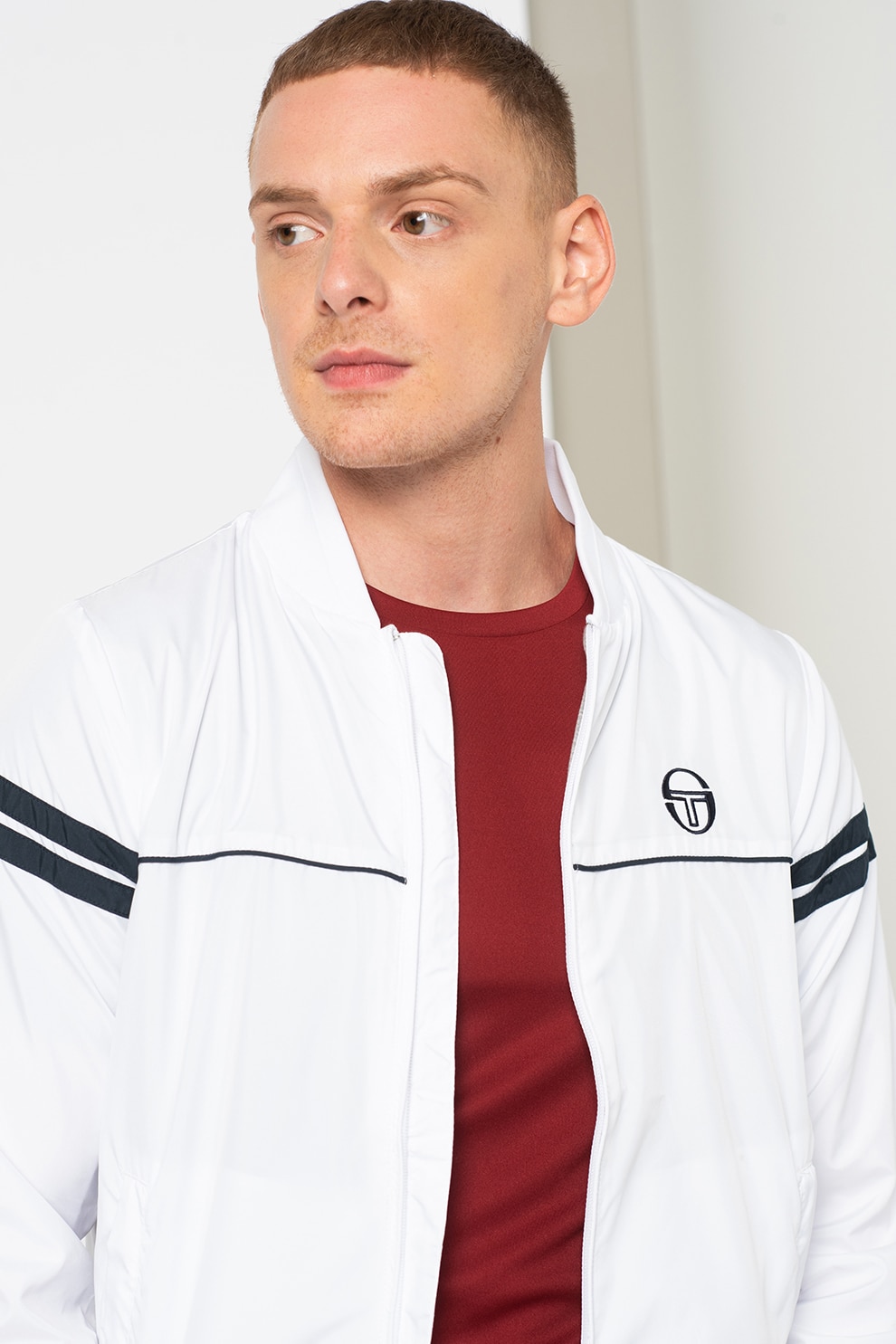 Sergio Tacchini, Jacheta bomber usoara Orion, Alb/Bleumarin