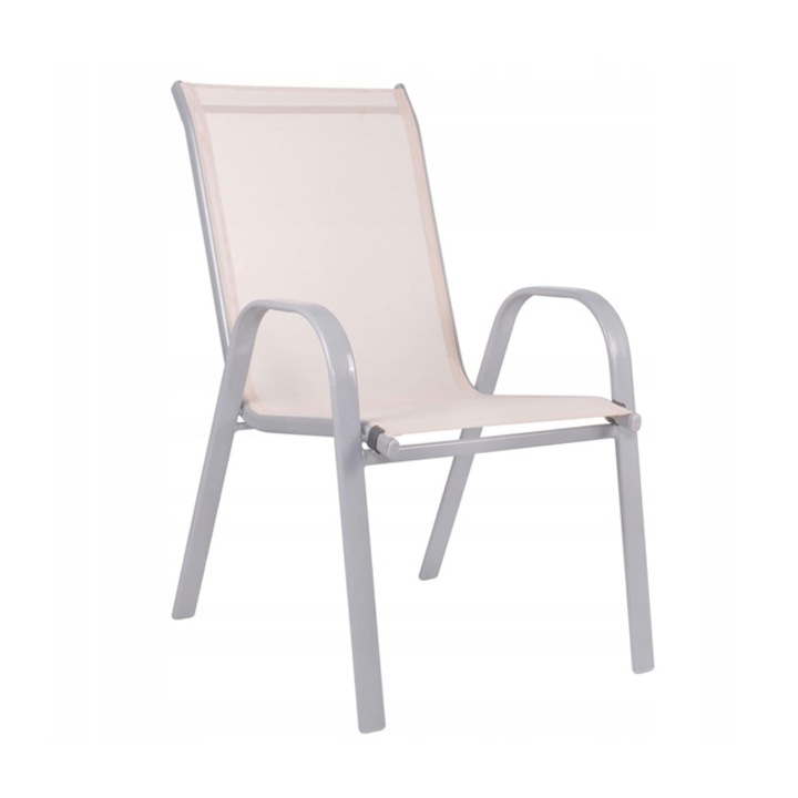 Springos fémvázas szék, 130 kg maximális terhelés, szürke / bézs