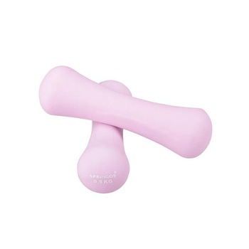 Set 2 Gantere fitness din neopren Springos, 2x0.5 kg, culoare roz Set 2 Gantere fitness din neopren Springos, 2x0.5 kg, culoare roz