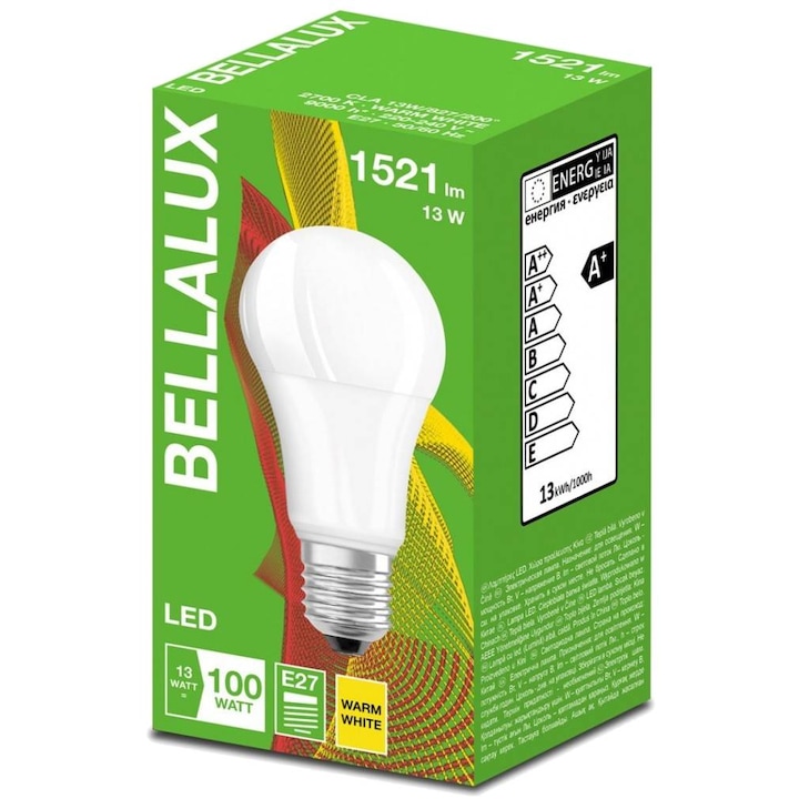 Крушка LED Bellalux CL A 100, 13W, 2700K, E27, 1521 лумена