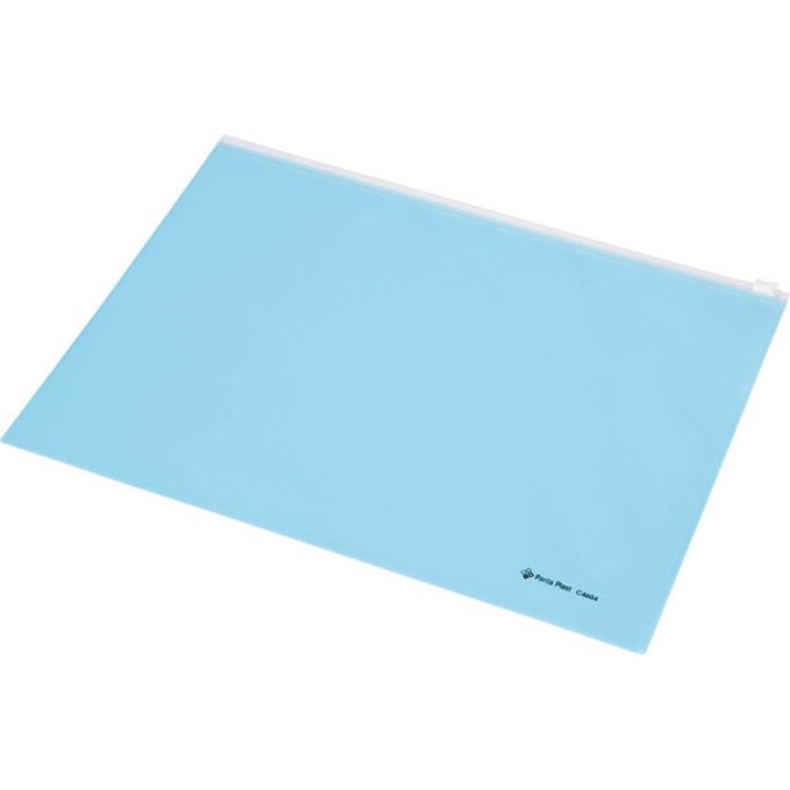 Geanta pentru documente Panta Plast A4 PP, cu fermoar, albastru pastel