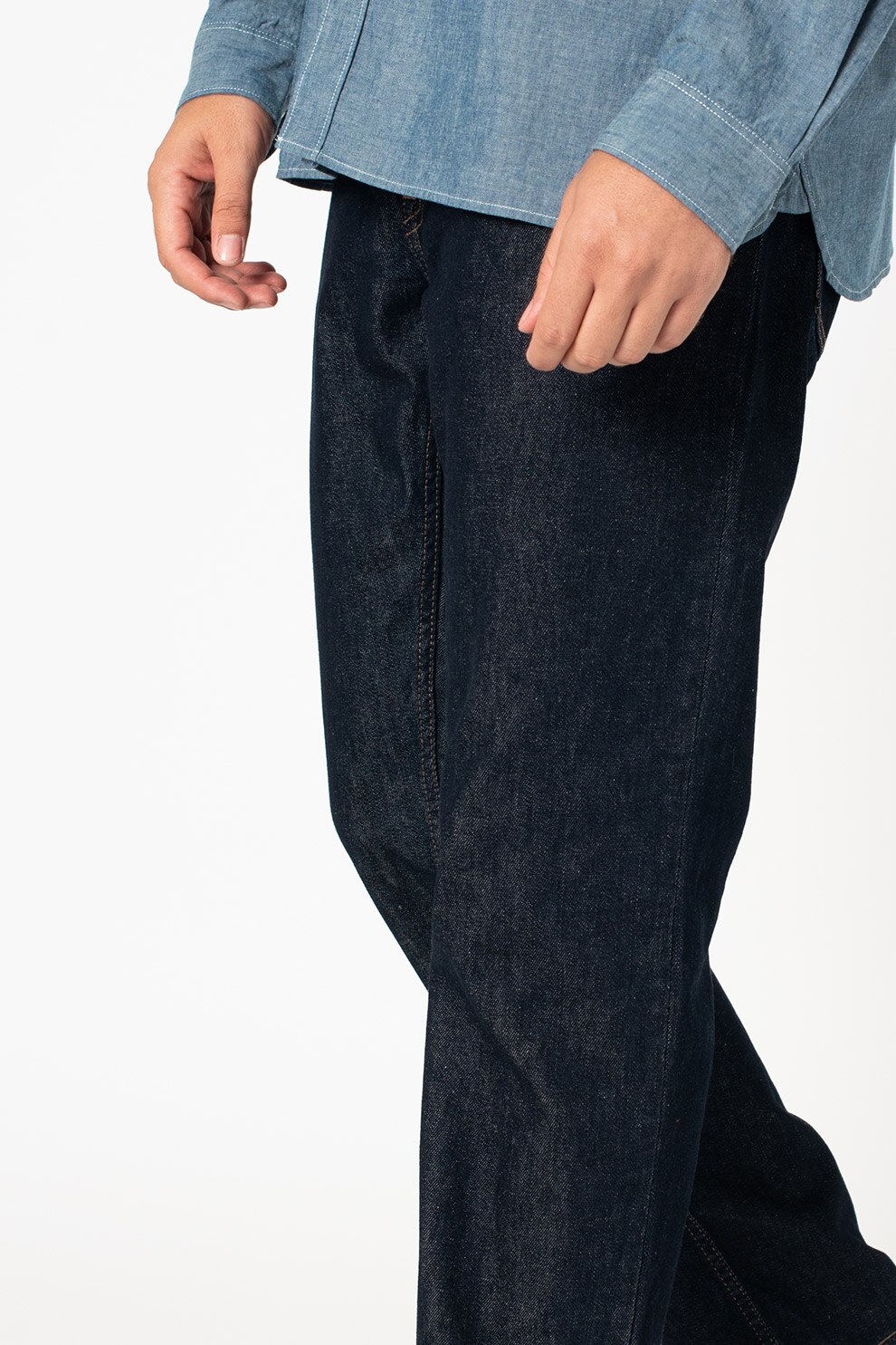 Lacoste, Blugi slim fit cu cusaturi contrastante, Bleumarin/Alb