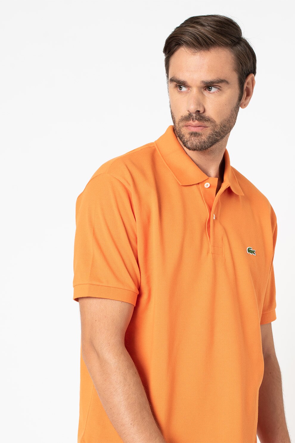 Lacoste, Tricou polo regular fit din material pique cu logo brodat, Oranj