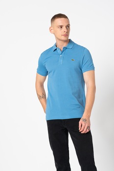 Lacoste, Tricou polo slim fit de bumbac cu aspect pique, Albastru lavanda Lacoste, Tricou polo slim fit de bumbac cu aspect pique, Albastru lavanda