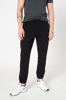 Replay, Pantaloni jogger cu talie medie, Negru Replay, Pantaloni jogger cu talie medie, Negru