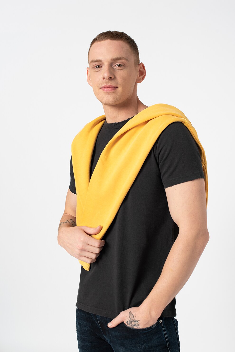 Replay, Tricou cu detalii deteriorate, Gri antracit