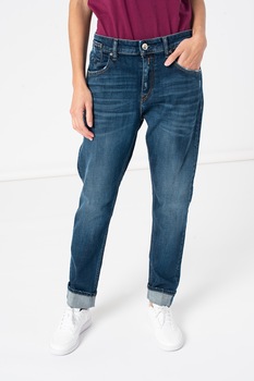 Replay, Blugi boyfriend cu talie medie, Bleumarin Replay, Blugi boyfriend cu talie medie, Bleumarin