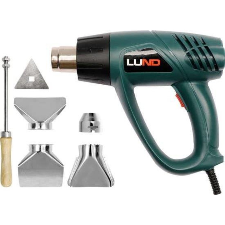 Pistol cu aer cald Lund 79325, 2000W, cu accesorii