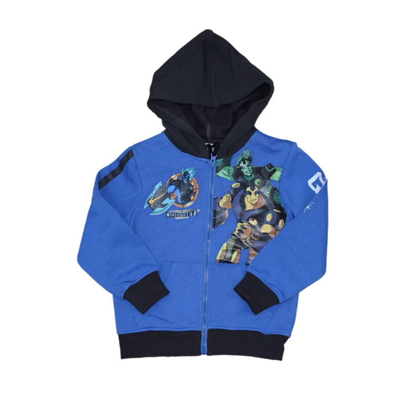 Hanorac copii Gormiti cu gluga, Albastru/Negru