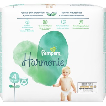 Scutece Pampers Harmonie Marimea 4, 9-14 kg, 28 buc