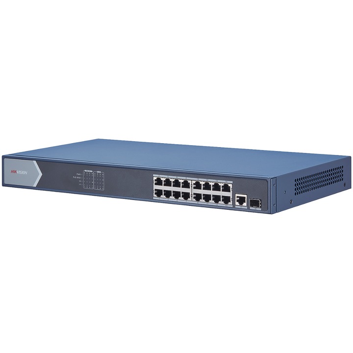 Switch Hikvision DS-3E0518P-E, 16-Port, PoE