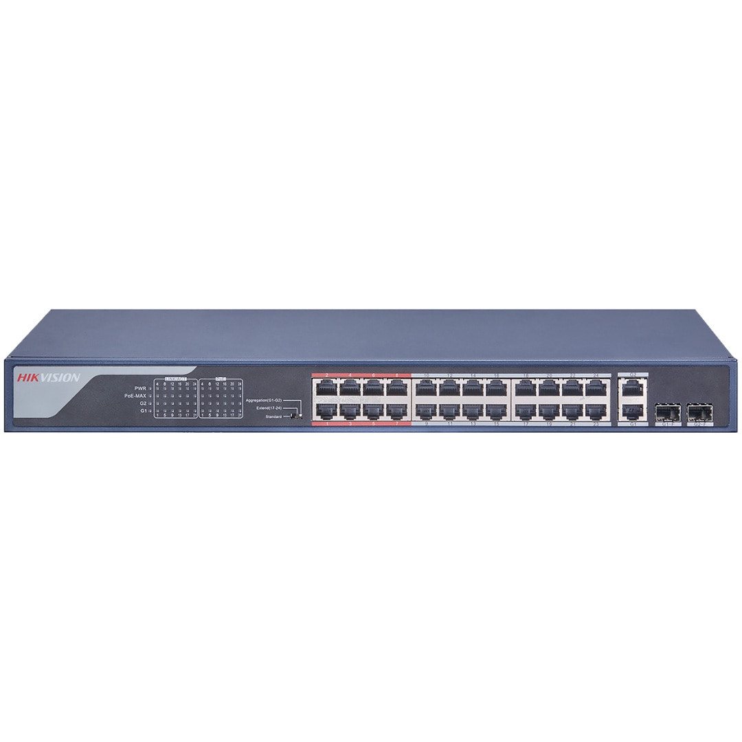 Switch Hikvision DS-3E0326P-E(B), 24-Port, PoE