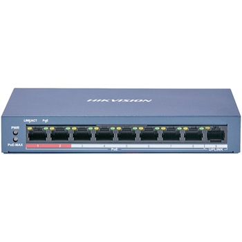 Switch Hikvision DS-3E0109P-E/M(B), 8-Port, PoE Switch Hikvision DS-3E0109P-E/M(B), 8-Port, PoE