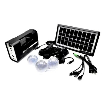 Kit Solar de Iluminare cu Panou Solar, 3 x Becuri, Lampa Portabila, Incarcare 12h, Incarcare Dispozitive, 3.5 W, Compact si Ergonomic, Negru Kit Solar de Iluminare cu Panou Solar, 3 x Becuri, Lampa Portabila, Incarcare 12h, Incarcare Dispozitive, 3.5 W, Compact si Ergonomic, Negru