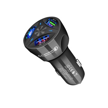 Incarcator Auto USB 3.0 Fast Charge - 3 Porturi USB - Negru Lucios Incarcator Auto USB 3.0 Fast Charge - 3 Porturi USB - Negru Lucios