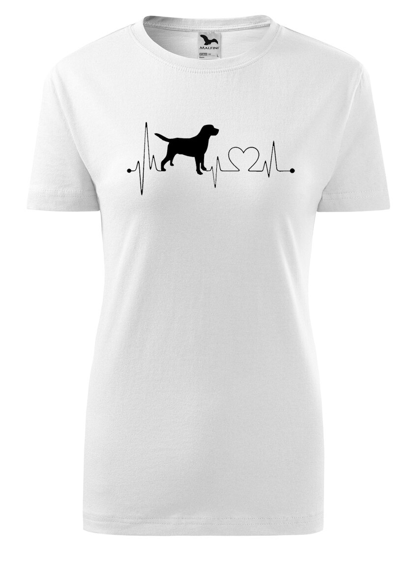 Tricou dama print, Iubire de catel, Malfini, bumbac, alb