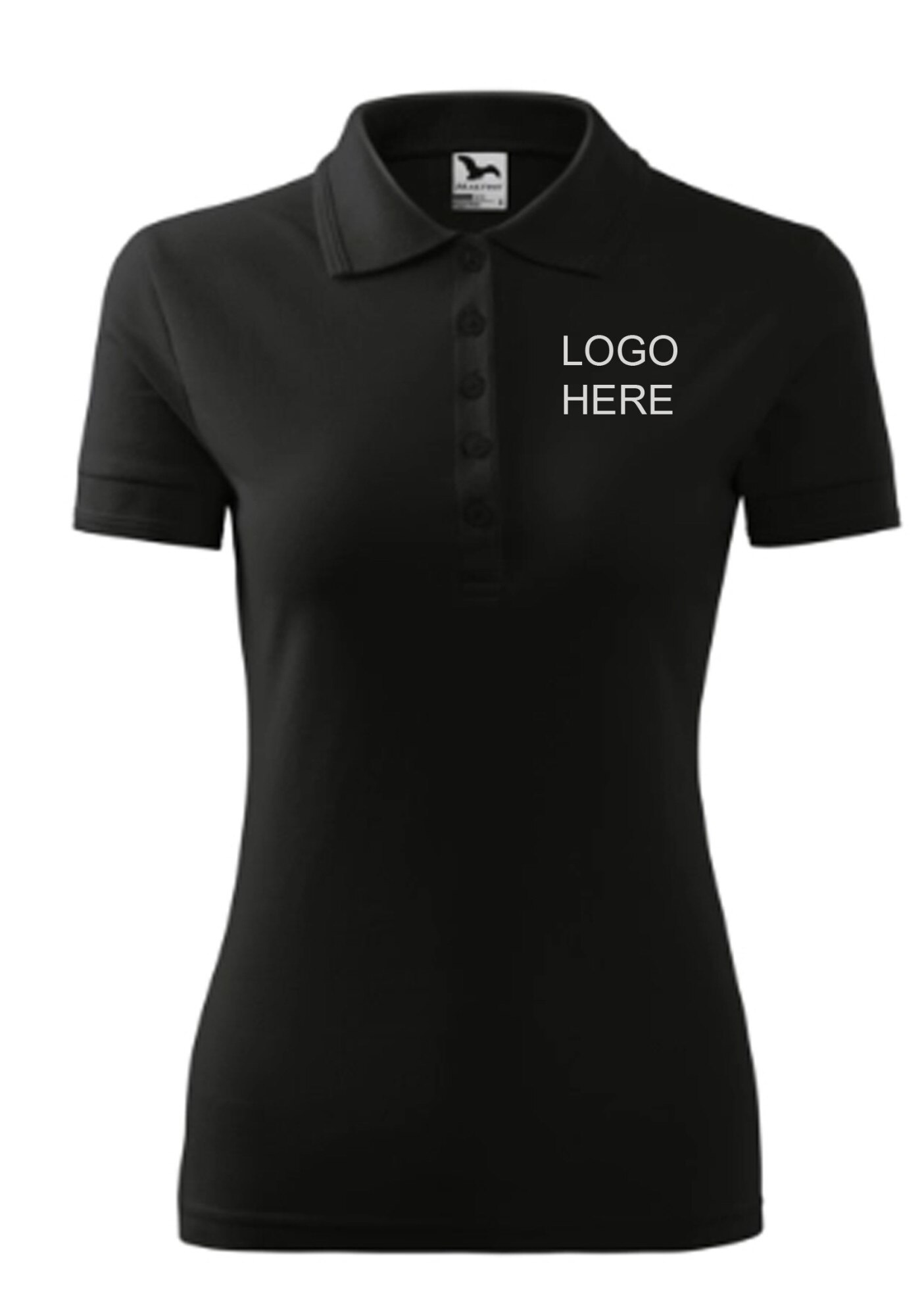 Tricou polo dama, Malfini, bumbac 100%, Negru