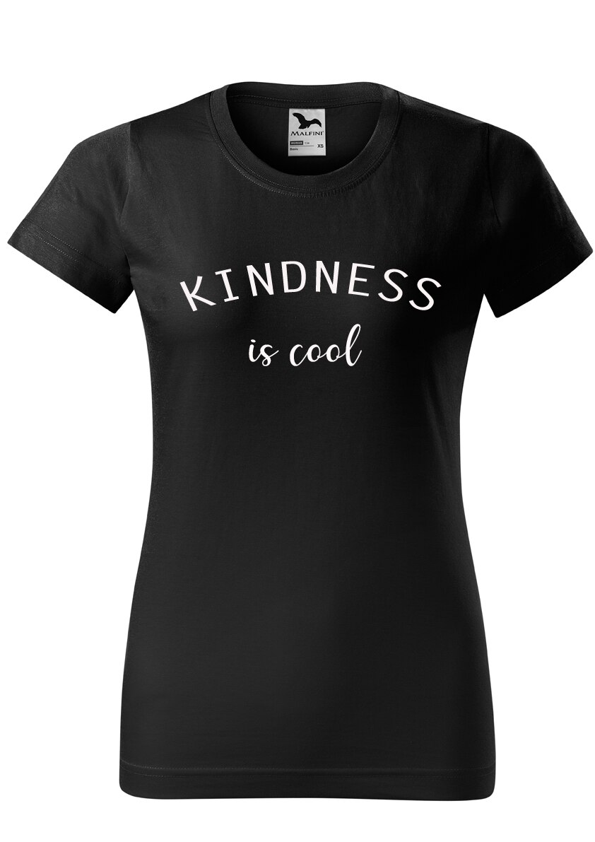 Tricou dama print, mesaj text personalizat, Malfini, bumbac, Negru