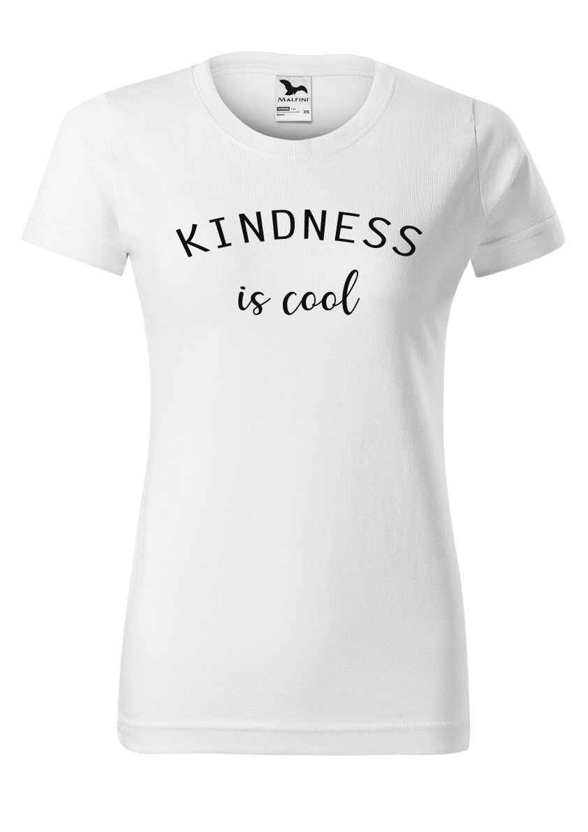 Tricou dama print, mesaj text personalizat, Malfini, bumbac, Alb