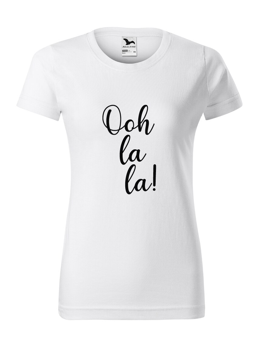 Tricou dama, print vesel, Malfini, bumbac, Alb