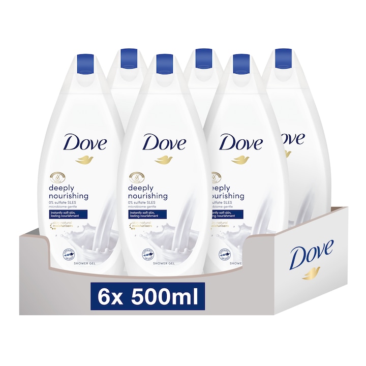 Dove Deeply Nourishing krémtusfürdő, 6x500 ml