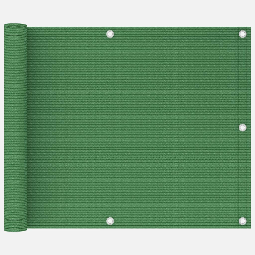 Paravan de balcon rezistent la raze UV vidaXL, Polietilena, 75 x 500 cm, Verde deschis