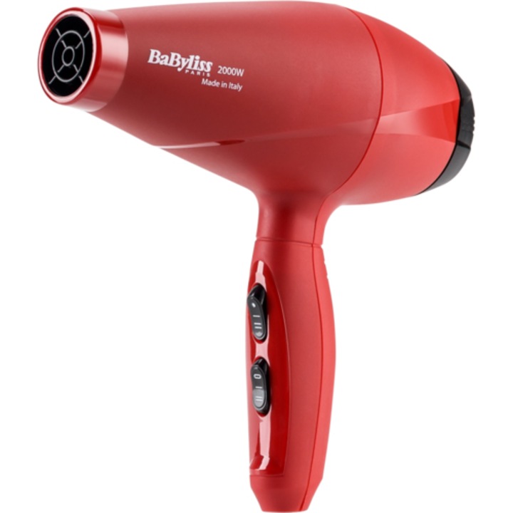 Uscator de par BaByliss 6604RPE, 2000W, 3 trepte de temperatura, 2 viteze, Rosu