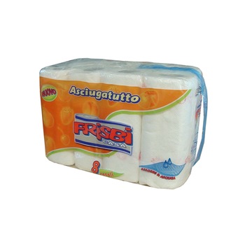 Prosoape de bucatarie Frisbi, 2 straturi, 8 role, 100% celuloza pura Prosoape de bucatarie Frisbi, 2 straturi, 8 role, 100% celuloza pura
