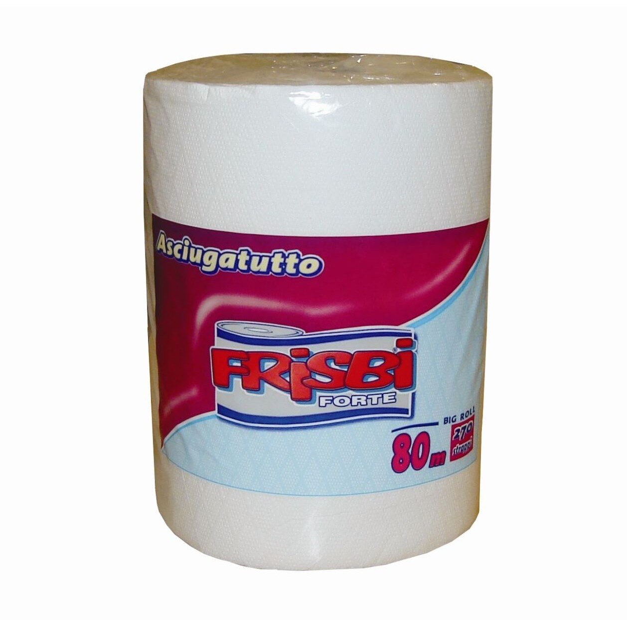 Rola prosop hartie FRISBI Forte, 2 straturi, 80 m, alb, 100% celuloza pura