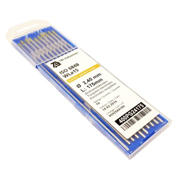 Electrod de wolfram 1,6x175mm WLa15, TBi Gold Plus (cutie 10buc) Electrod de wolfram 1,6x175mm WLa15, TBi Gold Plus (cutie 10buc)