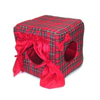 Culcus in forma de cub cu doua intrari,B&B Pet Fashion,35x35x35 cm,Multicolor Culcus in forma de cub cu doua intrari,B&B Pet Fashion,35x35x35 cm,Multicolor