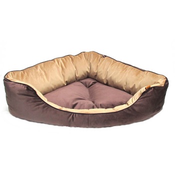 Culcus de colt cu doua fete B&B Pet Fashion Maro/Bej 55x55x20 cm Culcus de colt cu doua fete B&B Pet Fashion Maro/Bej 55x55x20 cm