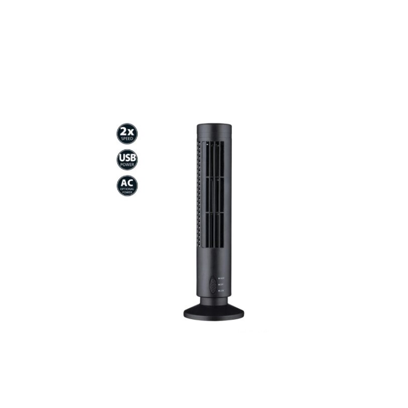Ventilator Avec, de birou , 33 cm , Negru , 2 trepte, USB