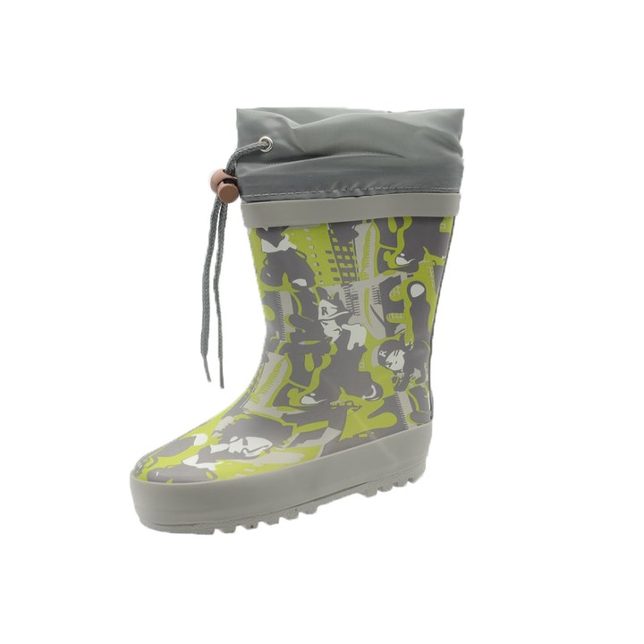 Cizme din cauciuc pentru baieti Bi&Ki A-B003-60-26, Gri 31332