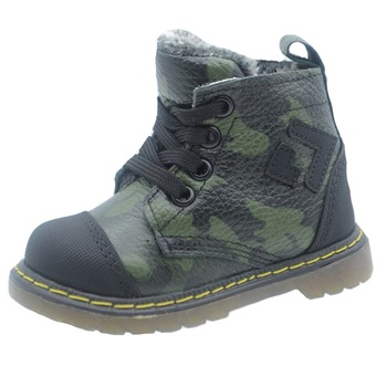Ghete imblanite din piele pentru baieti Mini Junior GHMJ2-23, Verde 58771 Ghete imblanite din piele pentru baieti Mini Junior GHMJ2-23, Verde 58771