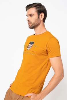 Gant, Tricou cu logo Archive Shield, Ocru Gant, Tricou cu logo Archive Shield, Ocru