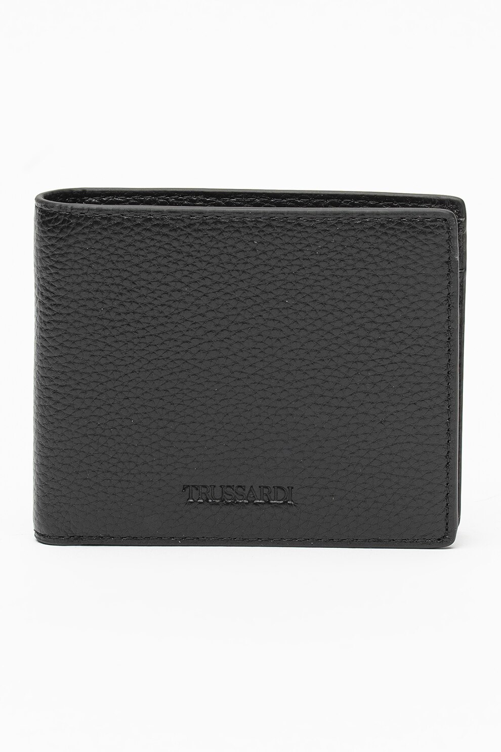 Trussardi, Portofel de piele cu aspect texturat, Negru