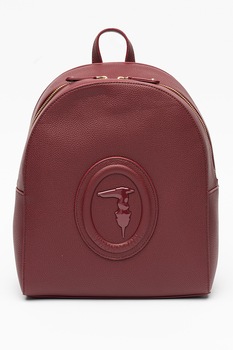 Trussardi, Rucsac de piele ecologica cu aplicatie logo Lisbona, Violet tyrian Trussardi, Rucsac de piele ecologica cu aplicatie logo Lisbona, Violet tyrian