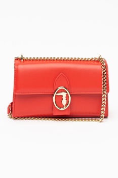 Trussardi, Geanta de umar cu bareta din lant Grace, Rosu Trussardi, Geanta de umar cu bareta din lant Grace, Rosu
