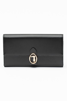 Trussardi, Portofel de piele ecologica Grace, Negru Trussardi, Portofel de piele ecologica Grace, Negru