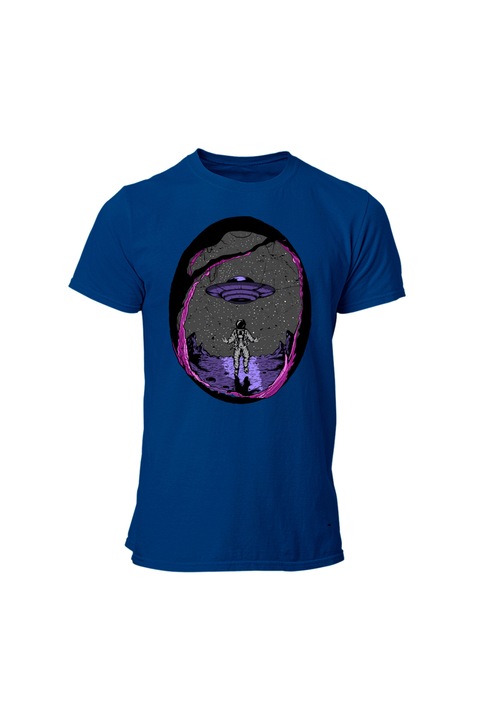 Tricou barbati, HAPPYMERCH, Astronaut 3, Albastru, L INTL