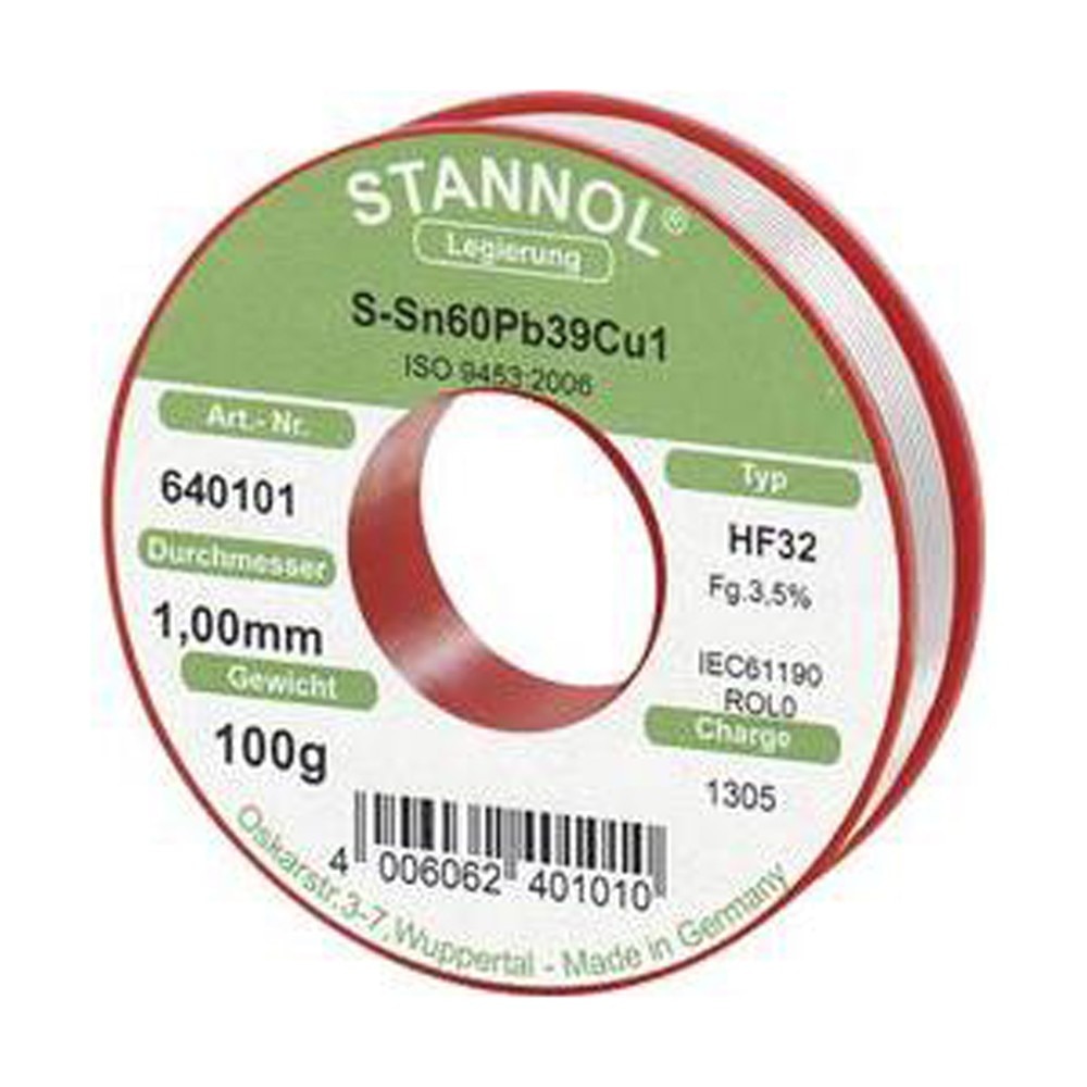 Спояваща сплав - Fludor Stannol 1 Mm 100 G Sn60Pb39Cu1 - EMAG.bg