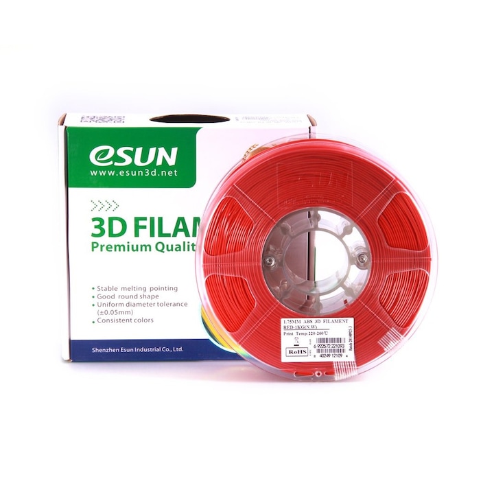Консуматив ESUN за 3D принтер, ABS, 3.00 mm, 1 kg, Червен